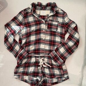 Abercrombie & Fitch Red and Black Plaid Flannel Pajama shorts Set